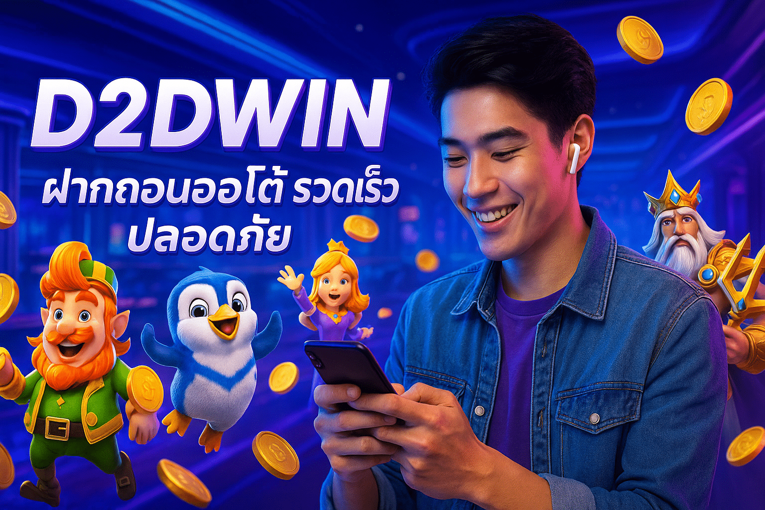D2DWIN ฝากถอนออโต้ รวดเร็ว ปลอดภัย